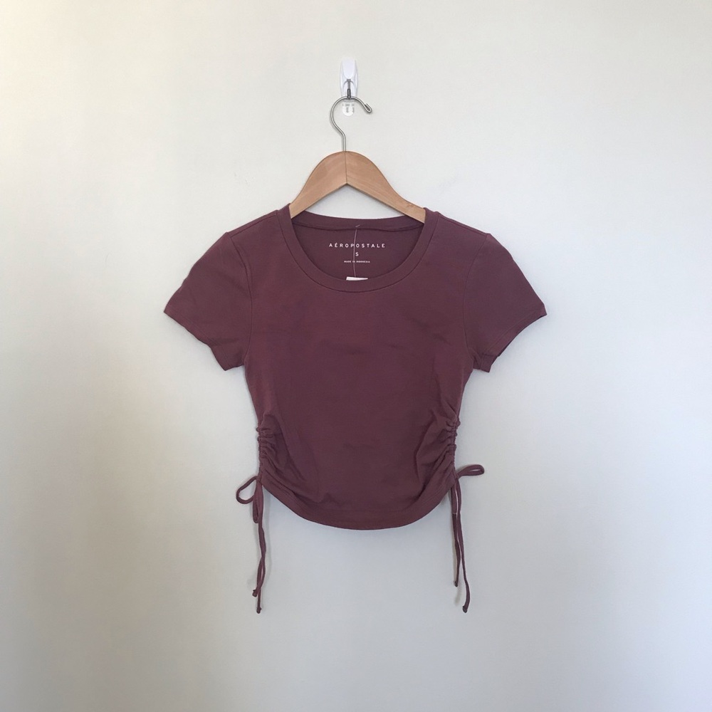 Side-Ruched Cropped Tee